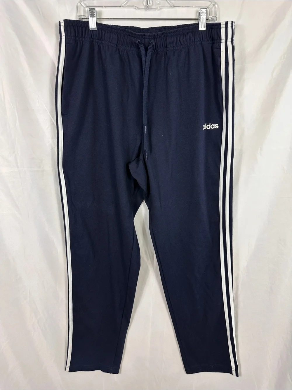 NWT! Adidas Navy Joggers w/White Side Stripes and Logo